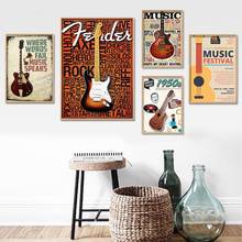 Cartel de música de guitarra, lienzo, cartel de artista, decoración de pared para el hogar, Impresión de póster 2024 - compra barato