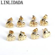 10Pairs, Gold Color Heart Stud Earrings for Women High Quality Trendy Wedding Jewelry Party Gift 2024 - buy cheap