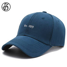 FS трендовые простые кепки в стиле хип-хоп для мужчин и женщин, желто-синие хлопковые повседневные шляпы с буквенным принтом для папы, летние солнцезащитные кепки, бейсбольная кепка свежего цвета 2024 - купить недорого