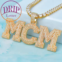 Drip Letter Custom Name Necklace for Men Personalized Pendant Real Gold Plated Charms Hip Hop Rock Street Fashion Jewelry 2024 - buy cheap