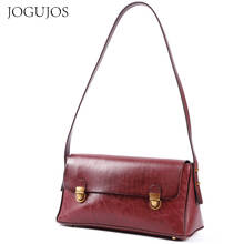 JOGUJOS New Trendy 2021 Women Underarm Baguette Bag High Quality Genuine Leather Shoulder Bags Casual all-match Handbag bolsa 2024 - buy cheap