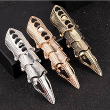 Finger Rings Cool Men Boys Punk Gothic Rock Scroll Joint Armor Knuckle Metal Full Finger Rings Gold Cospaly DIY 2020 NEW  2024 - buy cheap