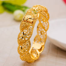 Pulseira dourada feminina, bracelete para casamento de noiva, bracelete indiano/etíope/frança/africano/dubai, presentes de joias 2024 - compre barato