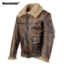 Mountainskin motocicleta nova casaco do plutônio dos homens 2021 inverno jaqueta de couro moda gola pele outerwear masculino roupas marca sa880 2024 - compre barato