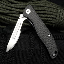 EDC Carbon Fiber Handle Folding Knife Paper Cutting Art Blade Cutting Knife Outdoor Camping Pocket Hunt Knife Tools 2024 - buy cheap