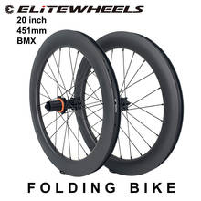 Elitewheel-rodas de bicicleta dobrável, com freio a disco, 20 polegadas, 451mm, conjunto de rodas de bicicleta de estrada, trava central de aro de carbono cl polegadas ou trava de 6 parafusos 2024 - compre barato