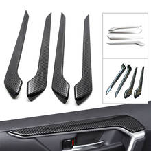 4Pcs Car Interior Door Panel Armrest Cover Trim Decor For Toyota RAV 4 2019 2020 2021 2022 /  RAV4  19 20 21 22 Stainless Steel 2024 - buy cheap