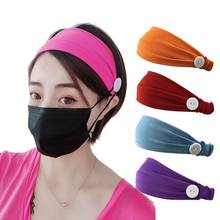 Fashion Women Girls Summer Hair Bands Elastic Sweat Absorbent Buttons Hairband Yoga Running Sweatband Headband Hair Accessories 2024 - buy cheap