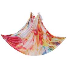 home yoga hammock swing 4m fabric Solid color anti gravity yoga swing aerial inversion Air yoga swing 2024 - buy cheap