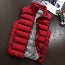 Autumn Vest Men Fashion Stand Collar Men's Sleeveless Jackets Casual Slim Fit Cotton Pad Coats Man Winter Waistcoats Plus Size 2024 - buy cheap