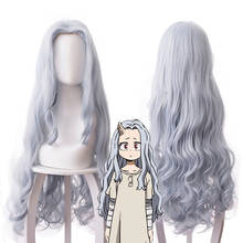 Fantasia de cosplay de my hero academia boku no hero, perucas de fantasia eri, longa cacheada cinza e azul de 90cm, traje de halloween para mulheres, cs066 2024 - compre barato