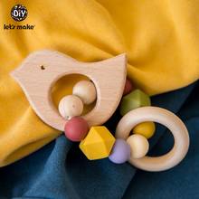 Let's Make 1pc Wooden Engraved Name Ring Baby Wood Teether Beech Accessories Infant Newborn Teething Baby Rattle Toys For Kids 2024 - buy cheap