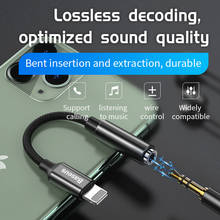 Кабель-адаптер Baseus Lighting на аудиокабель 3,5 мм для iPhone 11 Pro X XS XR 8 7 3,5 мм джек AUX Наушники Адаптер сплиттер 2024 - купить недорого