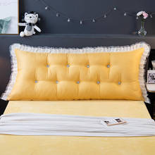 Прикроватная кружевная большая подушка, хрустальные пуговицы, большая подушка для украшения спальни, съемная и моющаяся кровать, подушка для дивана 2024 - купить недорого