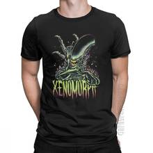 Camiseta alienígena 100% algodão, camiseta masculina com gola e predador do filme alien 2024 - compre barato