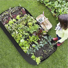 Vaso de tecido elevado para jardim, cama quadrada para plantar flores e plantas, saco de plantio de vegetais com alças, 1 peça 2024 - compre barato