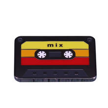 Pin de solapa de cinta mixta de 80s Retro, insignia de Cassette de música, joyería artística 2024 - compra barato