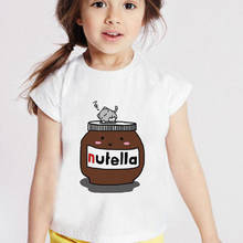 Unissex novo 2020 crianças roupas de verão meninas t camisa dos desenhos animados manteiga de amendoim bebê menina tshirt nutella casual meninos tshirts vogue bonito 2024 - compre barato