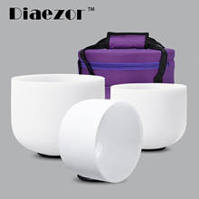 Diaezor 432hz/440hz 12"C10"F 8"A chakra set of 3 pcs Frosted Quartz Crystal Singing Bowls For Meditation with Free 12" Liner bag 2024 - buy cheap