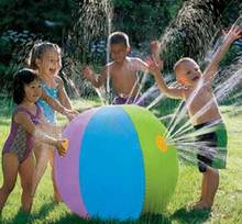 Inflatable PVC Water Spray Beach Ball for Outdoor Lawn Summer Rainbow-Color Children's Water Jet Ball with Family activity game 2024 - buy cheap