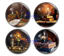 I love to read glass cabochon, books candle wine lamp Round photo glass cabochon demo flat back Making findings 2024 - buy cheap