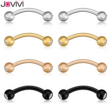 Jovivi Stainless Steel Rook Daith Earrings Belly Lip Ring Eyebrow Studs Cartilage Tragus Cubic Zirconia Barbell Body Piercing 2024 - buy cheap