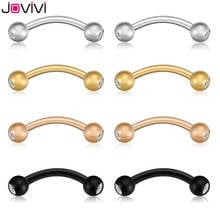 Jovivi Stainless Steel Rook Daith Earrings Belly Lip Ring Eyebrow Studs Cartilage Tragus Cubic Zirconia Barbell Body Piercing 2024 - buy cheap