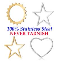 5 Pieces Hollow Star Heart Sun Connector Wholesale 100% Stainless Steel DIY Jewelry Connectors DIY Jewelry Charms 2024 - buy cheap