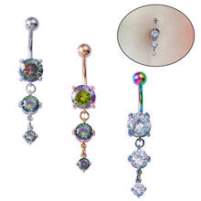 1pc Sexy Dangling Belly Button Rings Navel Ring Piercing Bar Crystal Zircon Nombril Ombligo Woman Drop Body Jewelry Barbell 14g 2024 - buy cheap