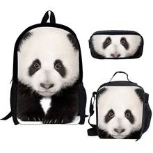 Mochilas escolares con diseño 3D de Panda para niños y niñas, conjunto de 3 piezas, mochilas escolares para adolescentes 2024 - compra barato