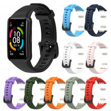 Pulseira de pulso de silicone para honor band 6 global pulseira acessórios para huawei honor band6 xonor honor6 relógio inteligente correias de couro 2024 - compre barato