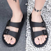 Men Sandals Summer Beach Walking Breathable Soft Shoes Buckle Strap Design Male Casual Flip Flops Classic Black Sandalias 2024 - buy cheap