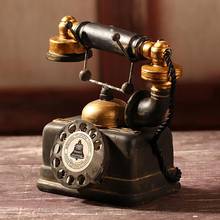 New Vintage Resin Telephone Model Miniature Craft Photography Props Retro Furniture Figurines Bar Home Decor Phone Miniature 2024 - buy cheap