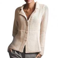 Autumn Winter Women V Neck Knitted Sweater Long Sleeve Button Pullover Cardigan 2024 - buy cheap