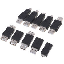 Adaptador de micro usb macho para fêmea, adaptador fêmea de 10 lâmpadas otg usb mini para conversor de usb 2024 - compre barato