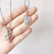 1 Pcs Women Necklaces Simple Cupid Archery Prayer Angel Bead Chain Silver Color Necklace Punk Birthday Party Jewelry Gifts 2024 - buy cheap