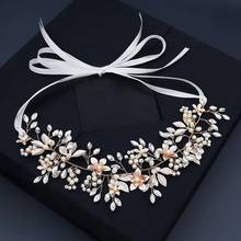 Wedding Hair Accessories Flower Leaf Headbands Hairbands Pearls Headpieces Headwear For Brides Party Crowns Bridal Jewelry 2024 - buy cheap