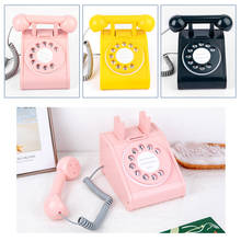 Baby Retro Simulation Wooden Phone Toy Children Educational Gift Miniature Telephone Accessories Pretend Play Toys 2024 - buy cheap