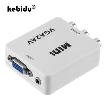 Преобразователь kebidu Mini VGA-AV RCA + 3,5 мм аудио VGA2AV/CVBS адаптер для ПК к телевизору HD компьютер к телевизору 1080P VGA к AV преобразователь 2024 - купить недорого