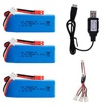 Battery with charger set for XK X520 XK X420 RC Airplane Spare Parts 7.4V 900mAh Lipo Battery JST Plug for WLtoy X520 helicopter 2024 - buy cheap