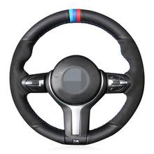 DIY Soft Car Steering Wheel Cover For BMW M Sport F30 F31 F34 F10 F11 F07 F45 F46 F22 F23 M235i M2 Black Genuine Leather Suede 2024 - buy cheap