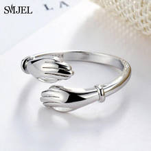 Trendy Embrace Hug Open Rings For Women Couple Jewelry Unique Love Hand Shape Funny Ring Adjustable Size Knuffel Ring Accessory 2024 - buy cheap