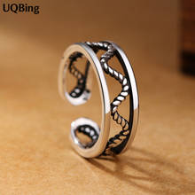 Fashion Silver Color Retro Rings Creative Openwork Wave Rings Jewelry Wholesale 2024 - buy cheap