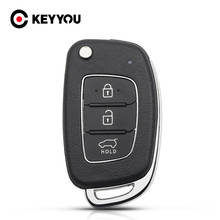 KEYYOU 10pcs Flip Folding Car Remote Key Shell Fob 3 Buttons Case For Hyundai Solaris IX35 IX45 ELANTRA Santa Fe HB20 Verna 2024 - buy cheap