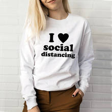 I Love Social Distancing Новое поступление 2020 забавная Толстовка Introvert топы для детей, топы для детей, футболки для людей с дистанционным управлением 2024 - купить недорого