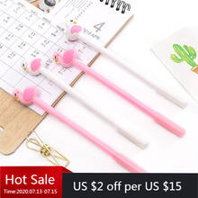 24 Pcs Cute Korean Stationery Flamingo Neutral Pen Creative Cartoon Signature Students Kawaii School Supplies Pen for Writing 2024 - buy cheap