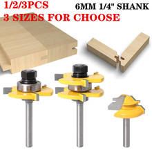 1-3pc Tongue & Groove Joint Assembly Wood Router Bit With A Small 45 Degree Lock Miter Router Bit Wood Cutting - 6mm 1/4" Shank 2024 - buy cheap