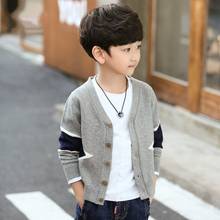 Autumn Boys Knit Sweater Kids Geometric Long Sleeve Knitted Coats Teenage Boys Outerwear Cardigans Child Clothes 4 8 12 14Years 2024 - buy cheap
