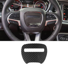 For Dodge Challenger 2015+ Car Steering Wheel Center Decoration Stickers Decal Interior Car Accessories Carbon Fiber Style 2024 - buy cheap