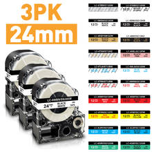 3pk 24mm fitas de etiquetas compatíveis com epson máquina rotulagem kingjim impressora de etiquetas ss24kw para LW-700 LW-900P LW-Z710 z700fk 1000p 2024 - compre barato